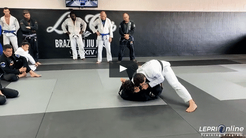Berimbolo Defense to Knee Cut Pass Attempt when Opponent Defends with Reverse De La Riva to Back Take or Kimura