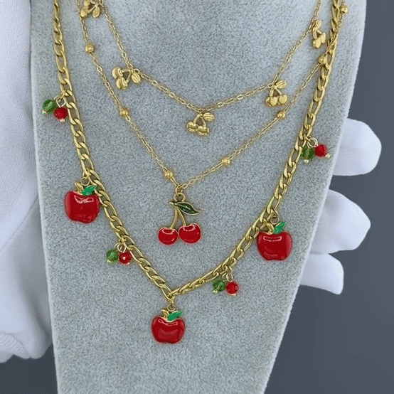 Necklace, 18K Gold Plated Steel