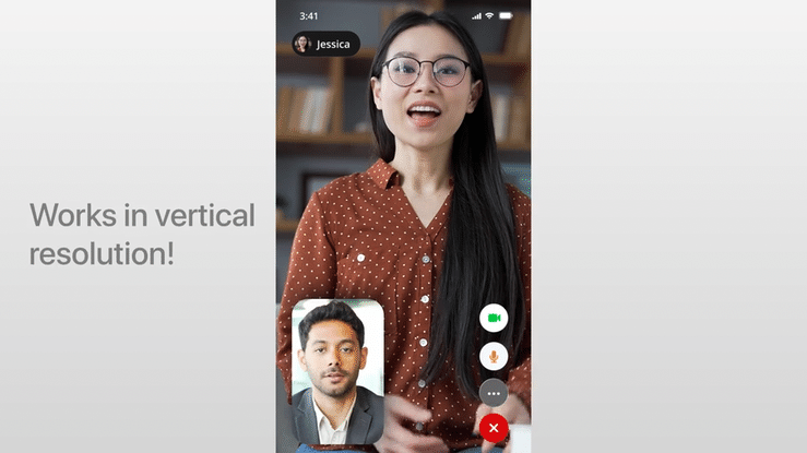 a gif of a woman and a man on a Facetime call