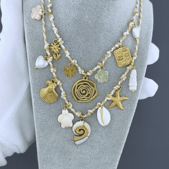 Necklace, 18K Gold Plated Steel