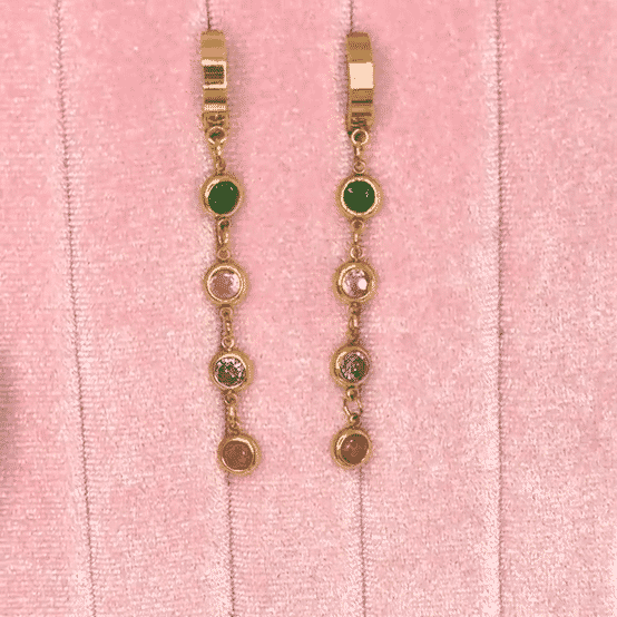 Earrings, 18K Gold Plated Steel