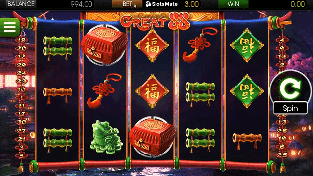 Great 88 Scegli l'importo della tua scommessa. 