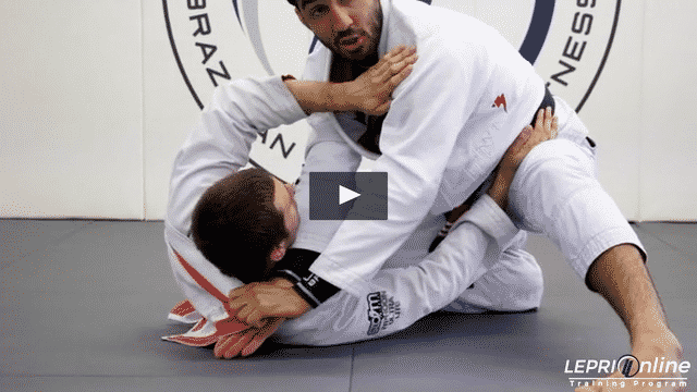 Half Guard Escape to Cross Choke Variation When Opponent Attempts to Defend