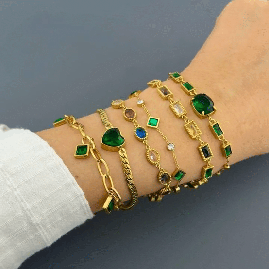 Bracelet, 18K Gold Plated Steel