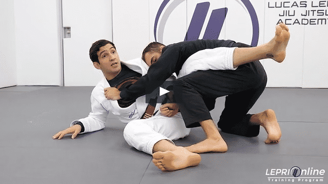 Open Guard to Lasso Sweep Attempt to Ankle Lock