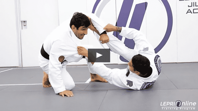 Spider Guard with Lapel Control Sweep Escape to Knee On Belly to Collar Choke Submission