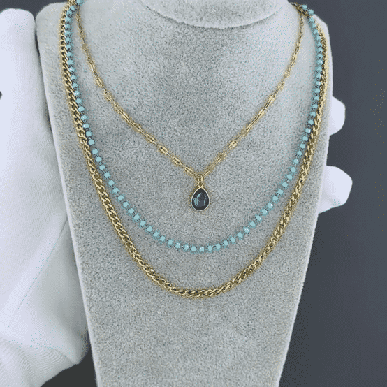 Necklace, 18K Gold Plated Steel