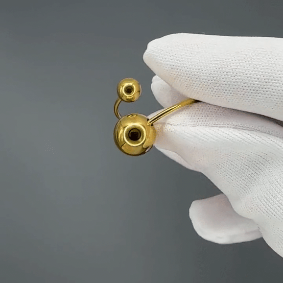 Ring, 18K Gold Plated Steel