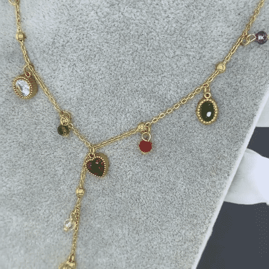 Necklace, 18K Gold Plated Steel