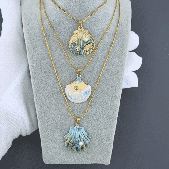 Necklace, 18K Gold Plated Steel