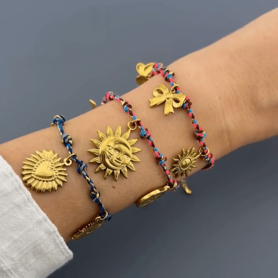 "Bow" Bracelet, 18K Gold Plated Steel