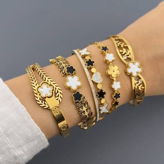 Bracelet, 18K Gold Plated Steel