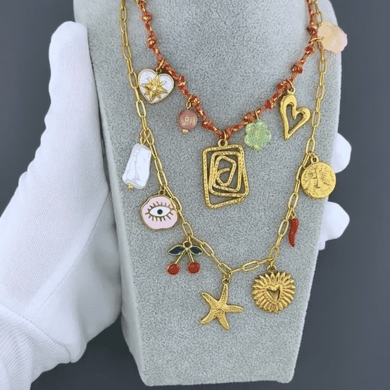 "Starfish" Necklace, 18K Gold Plated Steel