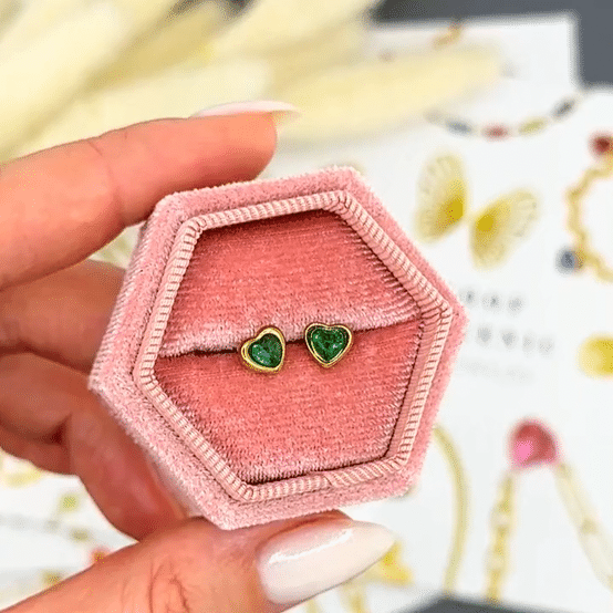 "Hearts" Earrings, 18K Gold Plated Steel