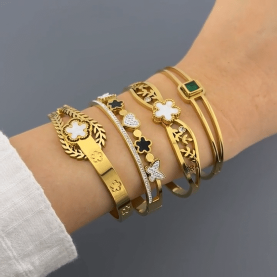Bracelet, 18K Gold Plated Steel